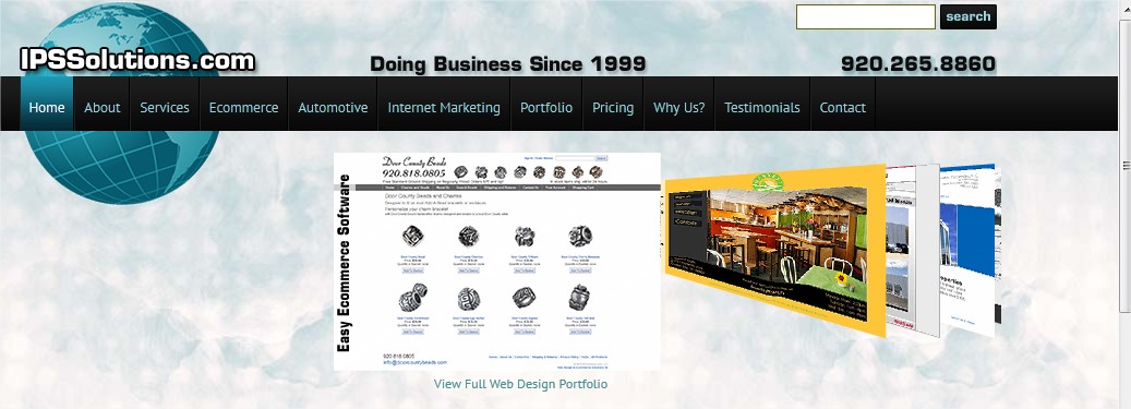 homepage of IPS Solutions