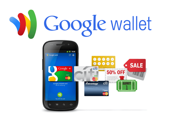 Photo of a phone with Google Wallet logo