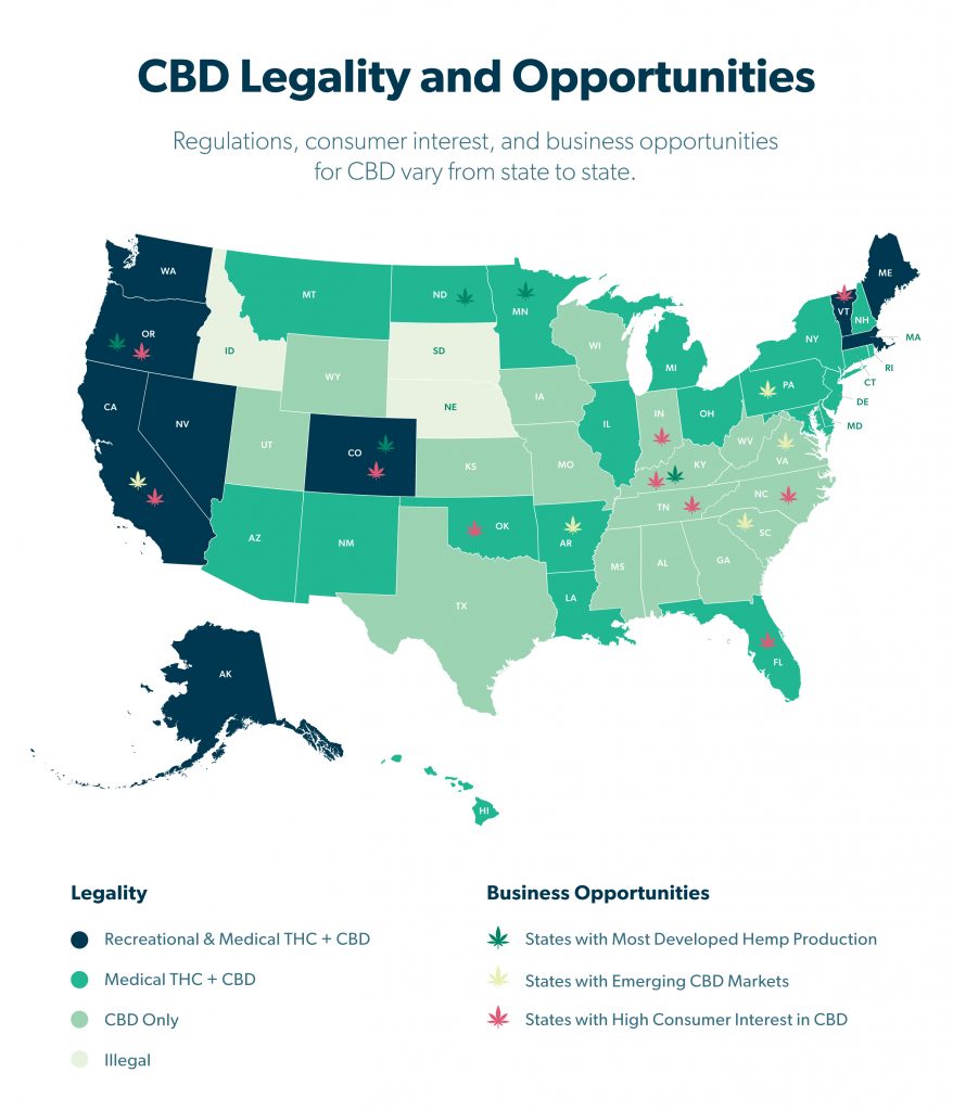 CBD legality and opportunities map