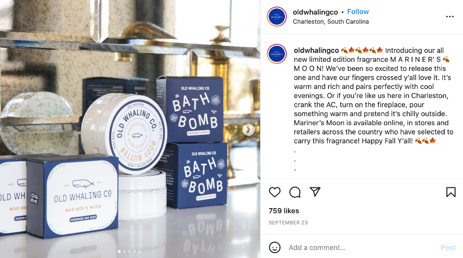 Instagram promotion for Old Whaling Company