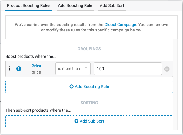 Searchspring Product Boosting Rules