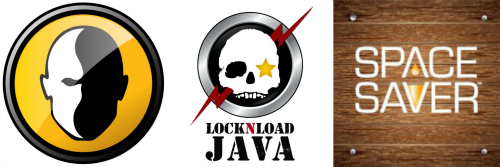 Logos of Headblade, Lock-n-Load Java, and Space Saver