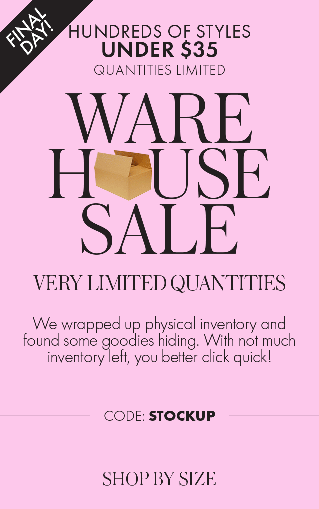 email showing a warehouse sale for an online store