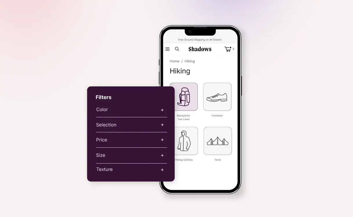 mobile website that's optimized for easy search and filtering and is powered by the best ecommerce platform for high-sku counts and large catalogs