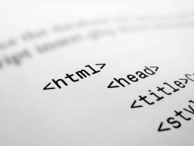 Photo of printed HTML code