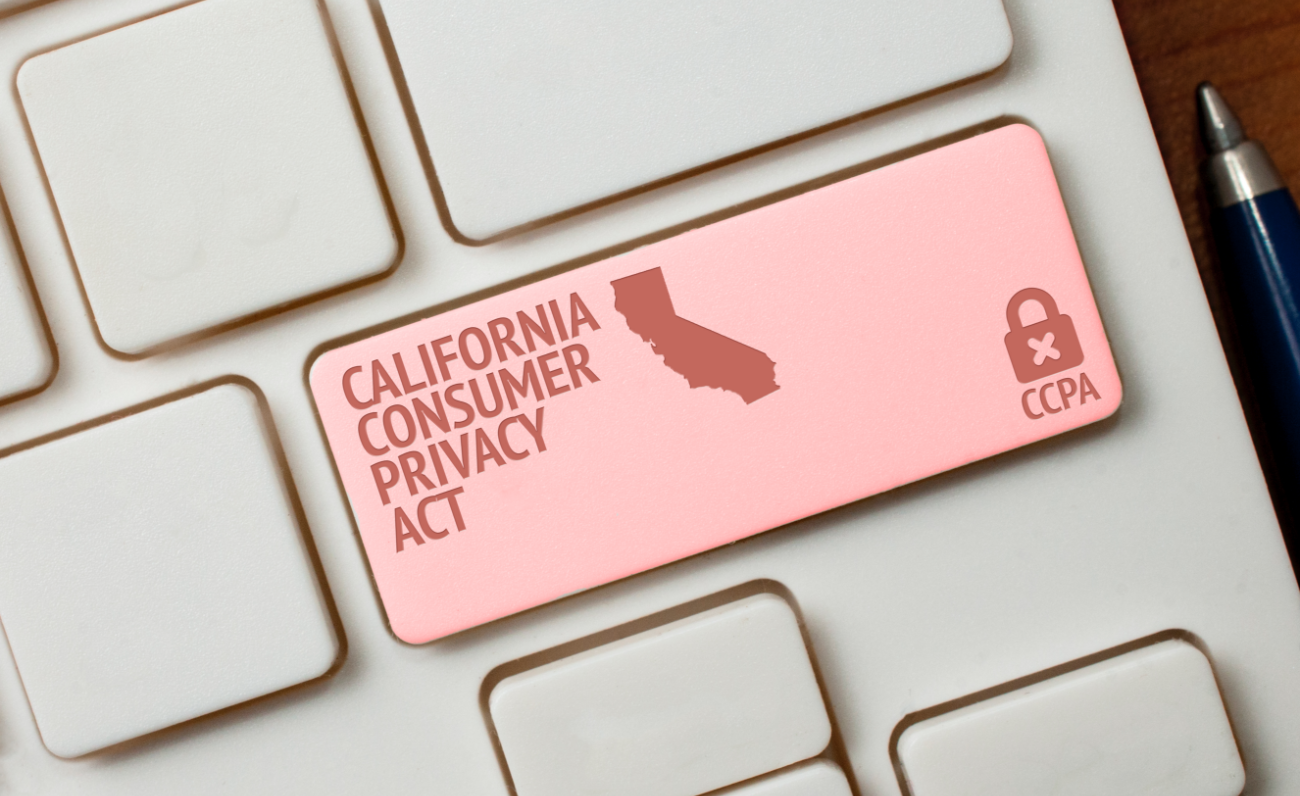 keyboard key with California Consumer Privacy Act text