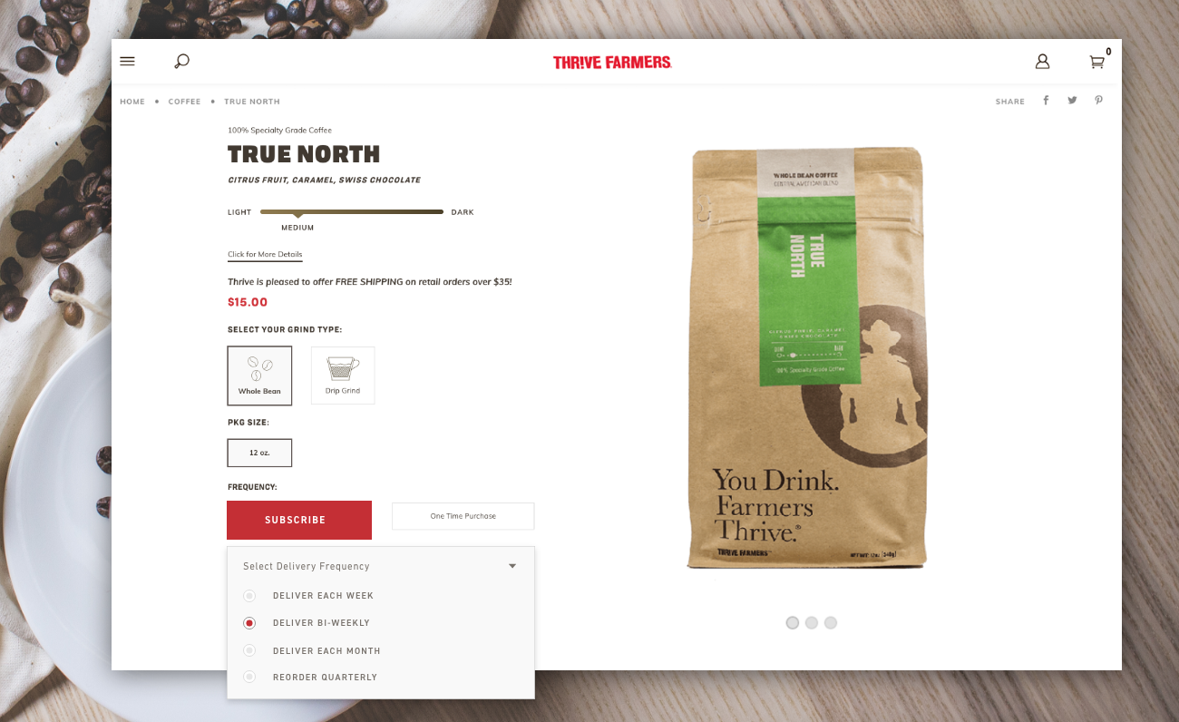 Ecommerce subscriptions service for coffee