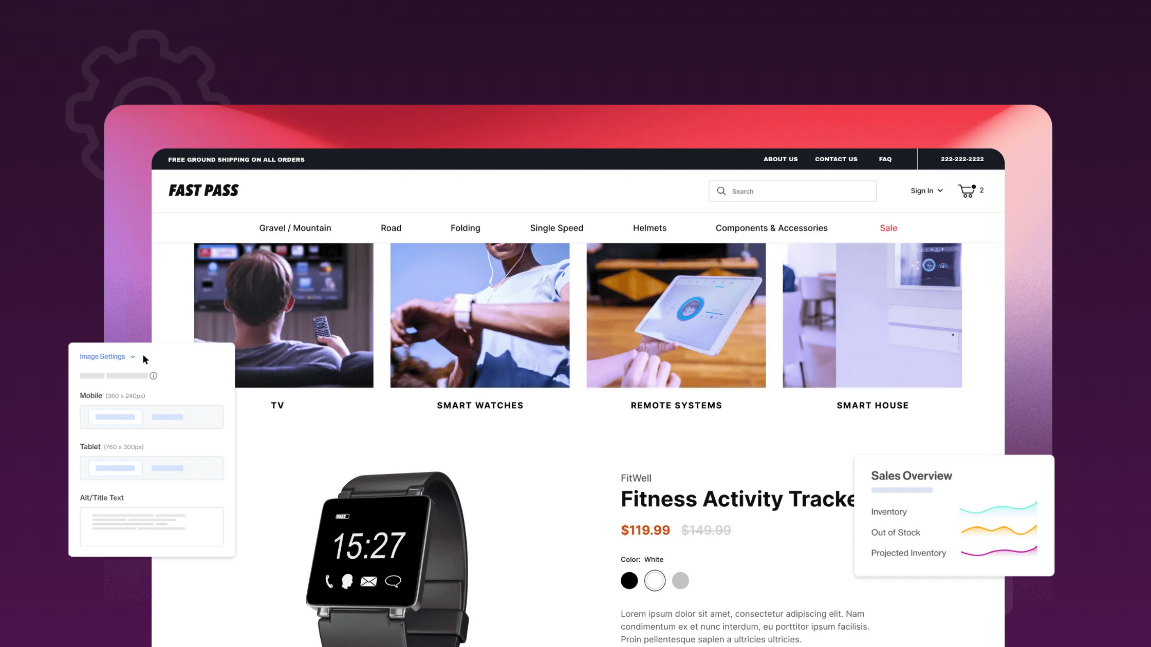 A fitness gear ecommerce website powered by the best ecommerce platform for streamlined development | Miva