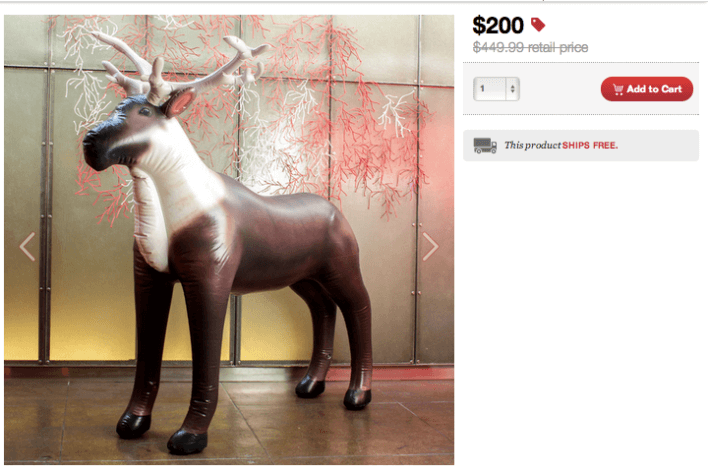 Product page for a moose figure.